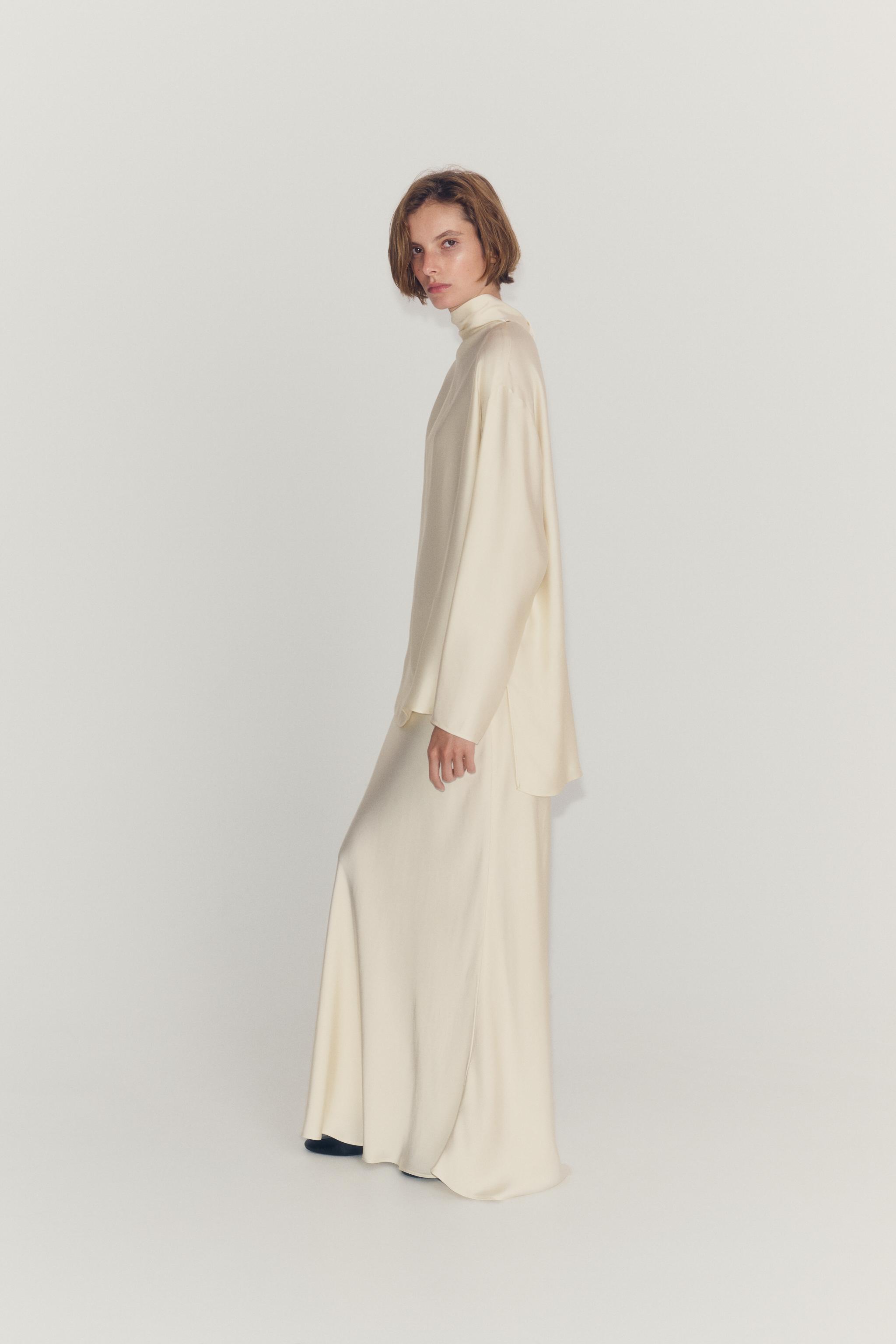 SATIN TIE BLOUSE ZW COLLECTION